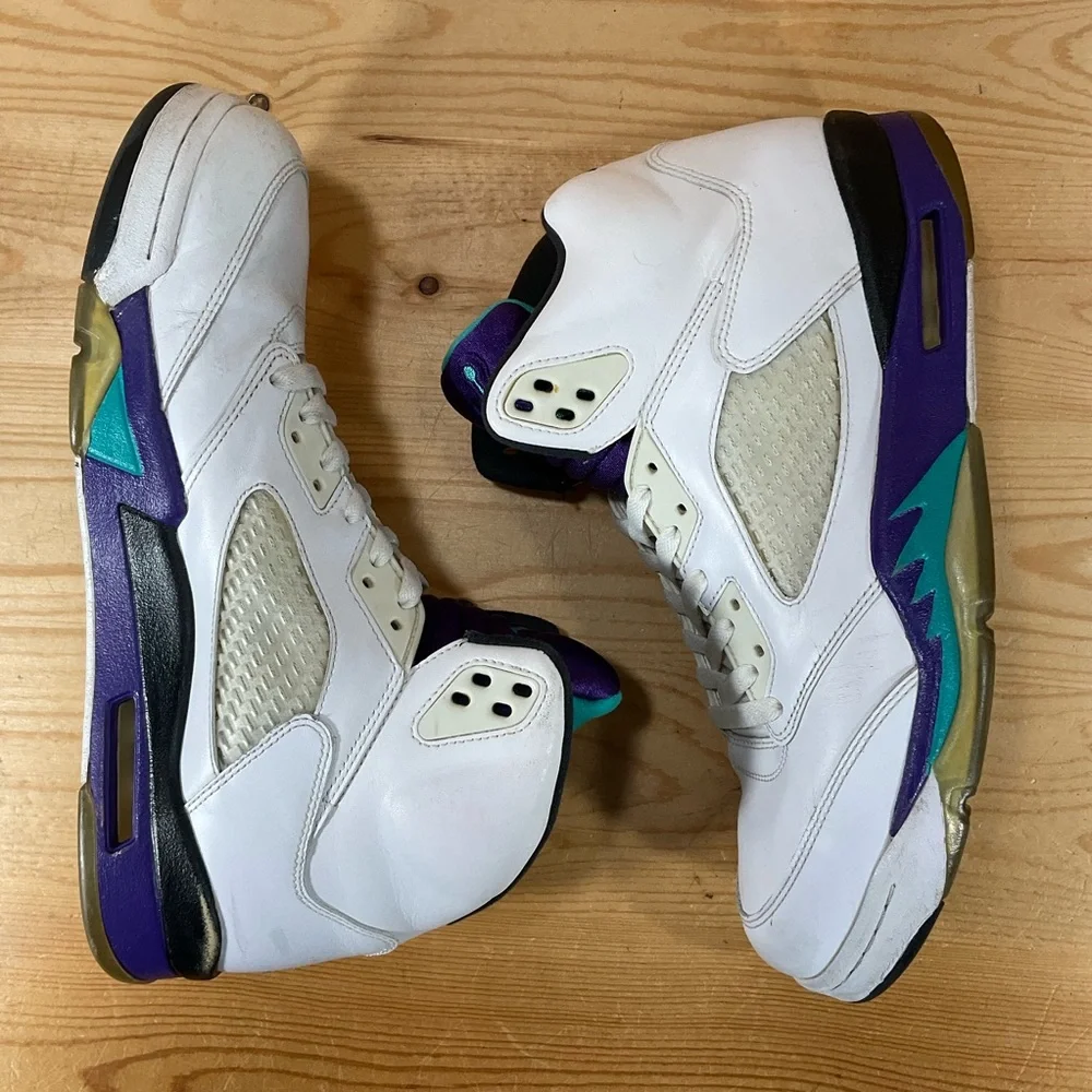 Nike Air Jordan 5 Retro Grape 2013 Men’s 10.5 White Purple Black Teal 136027 108